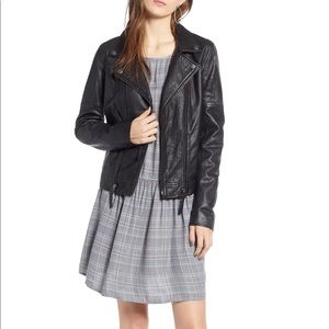 black real leather jacket